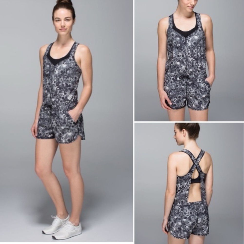 Lululemon The Runsie floral romper sz 8